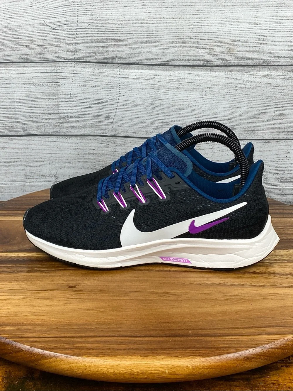Air Zoom Pegasus 36 Black Valerian Blue Running Shoe AQ2210-012 Women’s Size 7